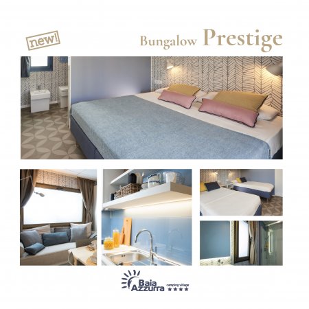 Camera da letto elegante con letto matrimoniale, tessuti blu e dettagli curati.